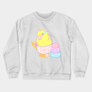 Yellow Parrotlet Tea Party Crewneck Sweatshirt